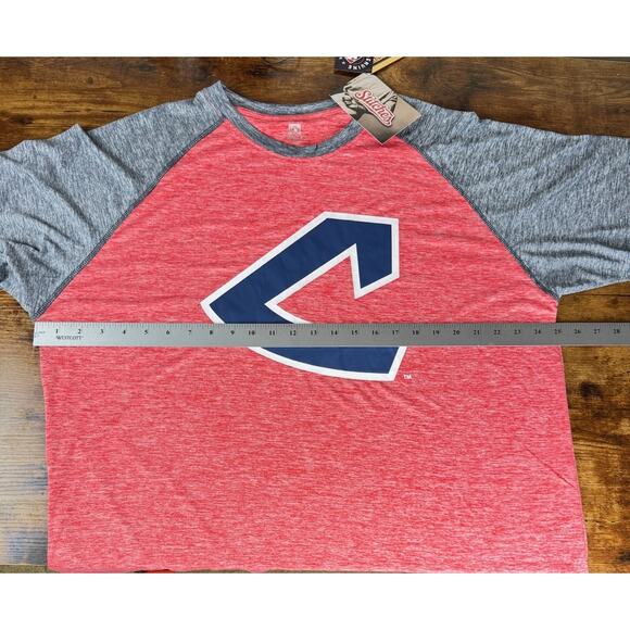 Stitches Cooperstown Collection XL Polyester MLB Heather Red Raglan Tee โ NWT - Picture 8 of 8